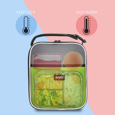 Kato Small Blue and Gray Insulated Lunch Tote Bag