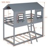 NicBex Twin Over Twin Bunk Bed with Safety Guardrail and Roof,Wood Twin Loft Bed with Ladder and Window,Noise Reduced Bunk Bed for Bedroom - 3 of 4
