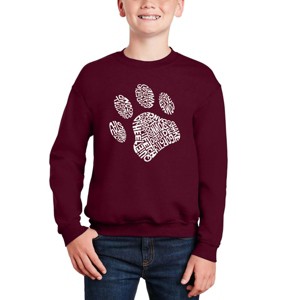 LA Pop Art Dog Paw - Boy's Word Art Crewneck Sweatshirt - 1 of 3