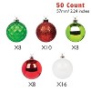 Every Day is Christmas Round 50ct 2.24"/57mm Shatterproof Christmas Tree Ornaments Set, Christmas Tree Balls Decoration - 3 of 4