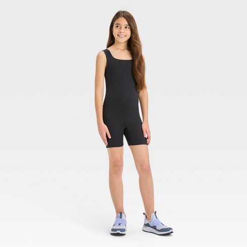 Girls' Dance Tank Mesh Leotard - Cat & Jack™ Black XS