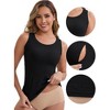 INSPIRE CHIC Women's Zippers Nursing Tank Wide Straps U-Neck Long Postpartum Tank Undershirts - 3 of 4