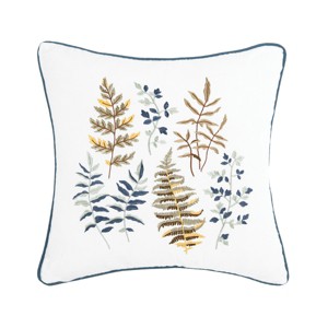 C&F Home Botanical Leaves Embroidered Throw Pillow - 1 of 4