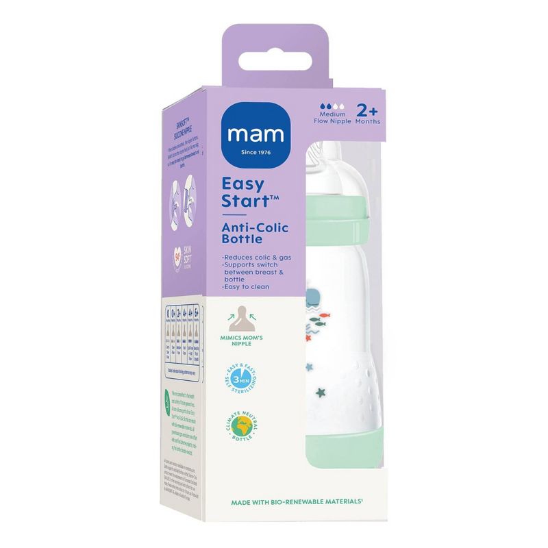 MAM Easy Start Anti-Colic Baby Bottle 2m+ - 9oz - Unisex, 3 of 11