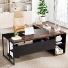 LITTLE TREE L-Shaped Executive Desk Rustic Brown/Black - 4 of 4