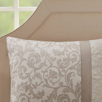 510 Design 8pc Queen Casey Embroidered Comforter Set Neutral - 510 Design: Hypoallergenic Quilted Paisley Bedding, Microfiber — фото 4