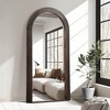 SpassWay Solid Wood Accent Wall Mirror Arched Full Length Mirror Rustic Leaning Mirror for Living Room Bedroom Entryway Charcoal/Weathered White - 2 of 4