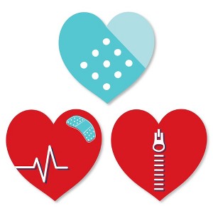 Big Dot of Happiness Happy Heartiversary - DIY Shaped CHD Awareness Cut-Outs - 24 Count - 1 of 4