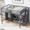 TIRAMISUBEST Full Size Loft Bed with Wardrobe,Low Storage Table and Storage Staircase, Solid Wood Loft Bedframe with Open Storage and Hanging Rod - 2 of 4