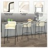 LeisureMod 40" Bar Stool Upholstered Pub Chair with Powder-Coated Stainless Steel Base with Armrest and Footrest Axis Series - image 4 of 4