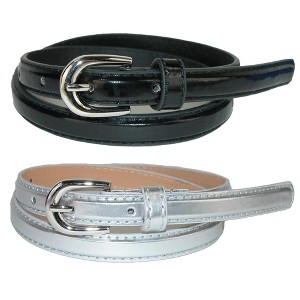 CTM Kid's Skinny Dress Belt (Pack of 2 Colors) - 1 of 4