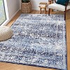 Washable Vintage Rug Non Slip Low Pile Rug Soft Throw Floor Cover Floral Foldable Indoor Carpet for Living Room Bedroom Playroom Nursery - 3 of 4