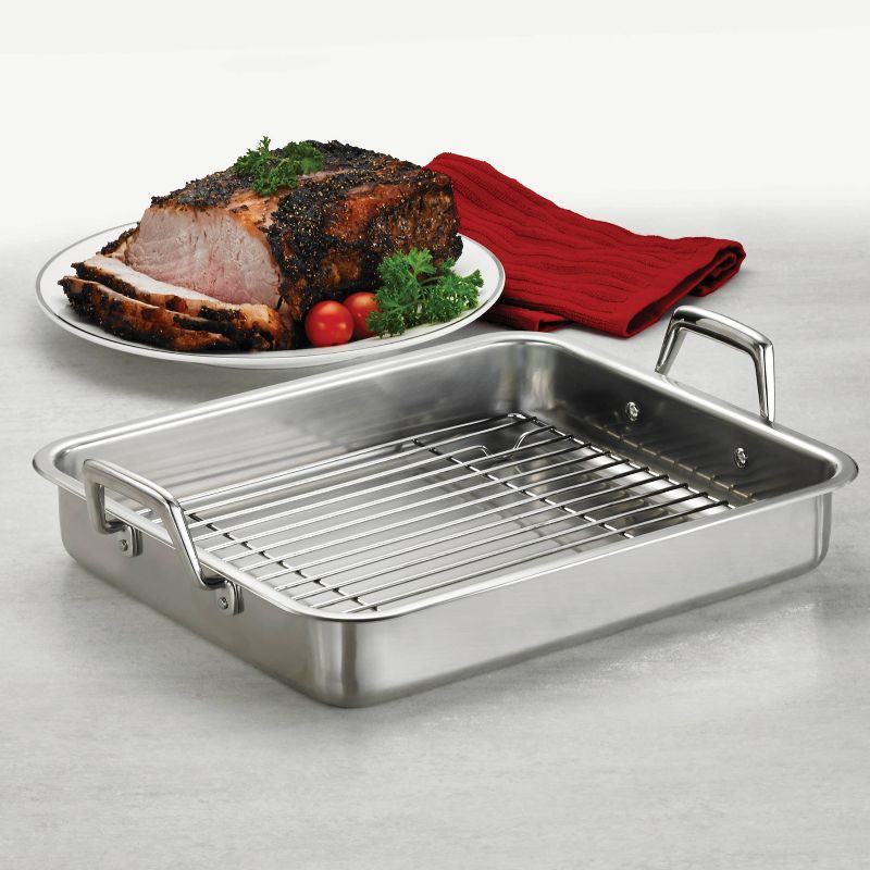 Tramontina Gourmet Prima 13.5" Roasting Pan with Basting Grill, 5 of 6