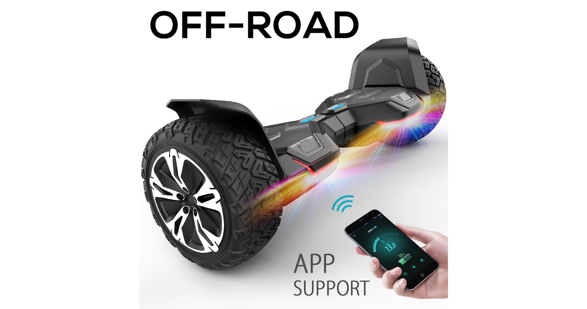 Mastgoal 8.5 inch 700W off-Road Scooter - All Terrain Scooter with Bluetooth Speaker and LED Lights, 10MPH,  265lbs Loads