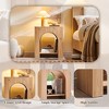 Nightstand with Charging Station, 22" Modern Night Stand with Arched Open Shelf, End Tables for Living Room Bedroom - 4 of 4
