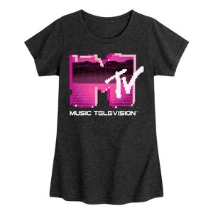 Girls' - MTV - Retro Gamer Logo Fitted Short Sleeve Graphic T-Shirt - 1 of 4