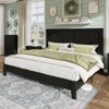 AMERLIFE Solid Wood Bed Frame, Mid Century Platform Bed with Arched Lines Headboard - 2 of 4