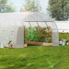 VEVOR Walk-in Tunnel Greenhouse, 19.4x9.7x6.5 ft Hoop House Greenhouse Tunnel with Galvanized Steel Frame, White PE Cover, 12 Windows - 2 of 4