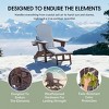 WestinTrends Malibu Folding Adjustable Adirondack Chair with Retractable Ottoman and Cup Holder, Weathered Wood - 3 of 4