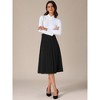 INSPIRE CHIC Women's High Waist A-Line Pleated Fall Work Office Midi Skirt - 2 of 4