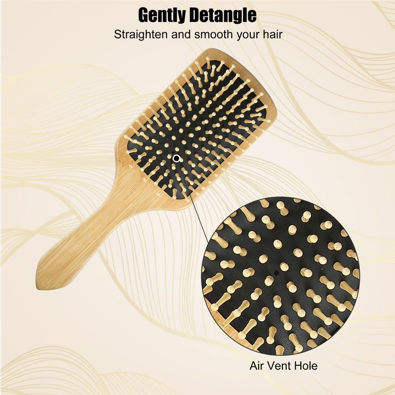Unique Bargains Nylon Bristles Hair Paddle Brush, 3 of 7