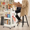 Tangkula 3-Tier Utility Storage Cart Metal Rolling Trolley w/ DIY Pegboard Baskets - 3 of 4