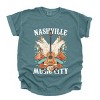 Nashville Music City Guitar Grunge - Womens Garment Dyed Tee - 2 of 2