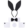 Joyfy Halloween Bunny Costume Accessories, Bunny Ears Headband Bow Tie Tail Arm Cuffs Halloween Costume Cosplay - 2 of 4