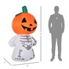 LOVSON 6-foot Halloween inflatable decoration, smiling skeleton ghost with pumpkin head, LED yard decoration, suitable for lawns ,holidays, waterproof - 2 of 4