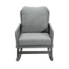 3-Piece Patio Set Table And Chairs,  Modern Patio Chairs With Seat And Back Cushions, PE Rattan Rocking Chairs And Wooden Table-Cuddlewood - 3 of 4