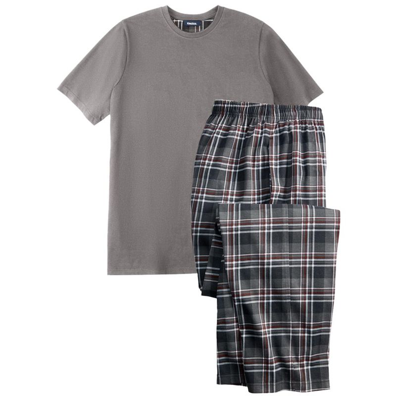 KingSize Men's Big & Tall Jersey Knit Plaid Pajama Set, 1 of 3