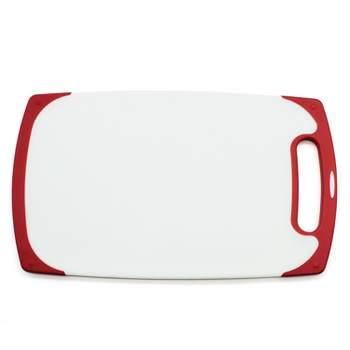 Belwares Large Plastic Cutting Board White, With Blue Borders : Target