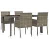 vidaXL Garden Dining Set Grey Cushion - Dark Grey - 3 of 4