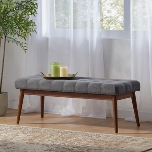 NicBex Ottoman Bench with Storage Modern Upholstered Bench with Wooden Frame, End of Bed Footrest for Living Room, Bedroom, Entryway - 1 of 4