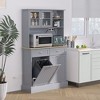 NicBex 67.7 Inch Kitchen Pantry Storage Cabinet with Charging Station and 2 Tilt Out Trash Cabinets for Dining Room,Bathroom,Kitchen - 2 of 4