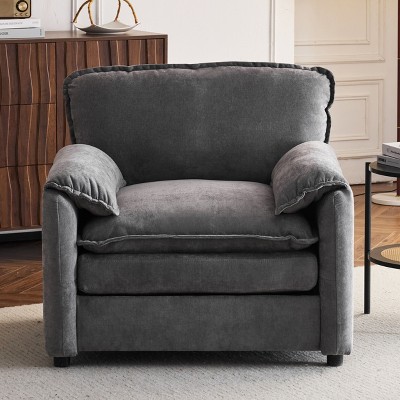 Kumasinova 38" Chenille Large Bean Bag Chair,Lounge Chair with High Back Support&Wide Seat,Accent Chair for Bedroom,Office,Living Room Furniture