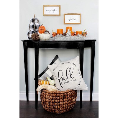 Rustic Fall Theme Wood Signs Set with Natural Jute Hanger