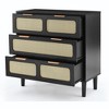 NicBex 3 Drawer Dresser Modern Rattan Chests of Drawers with Wide rawers and Metal Handles Dresser Cabinet for Living Room, Hallway, Entrance - 3 of 4