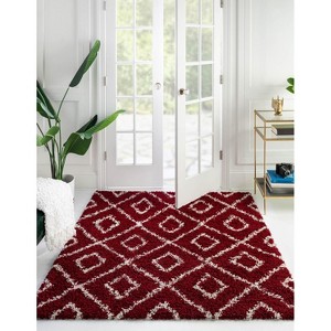 Unique Loom Trellis Shag Ruth Trellis Indoor Woven Area Rug - 1 of 4