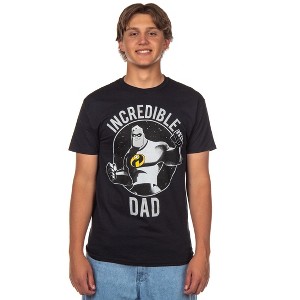 Seven Times Six The Incredibles Shirt Men's Incredible Dad Adult Short Sleeve Graphic Tee Black - 1 of 4