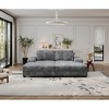 TIRAMISUBEST 110in Sofas Convertible Corduroy Sectional Extra Wide Chaise Double Lounge Built In Storage Armrests Living Room Home Gym, Gray - 2 of 4