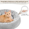 Small Dog Bed Cat Bed with Hooded Blanket, Cozy Cuddler Luxury Puppy Pet Bed, Donut Round Calming Anti-Anxiety Dog Burrow - 3 of 4