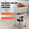 VEVOR Stainless Steel Work Table 24 x 18 x 38 Inch, with 4 Wheels, 3 Adjustable Height Levels, Heavy Duty Food Prep Worktable, Silver - 4 of 4