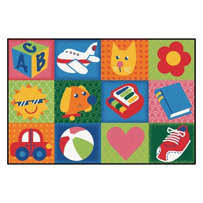 4'x6' Rectangle Woven Animal Icon Area Rug Multicolored - Carpets For Kids