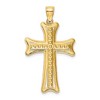 Black Bow Jewelry 14k Yellow Gold Diamond-Cut Milgrain Cross Pendant - 3 of 4