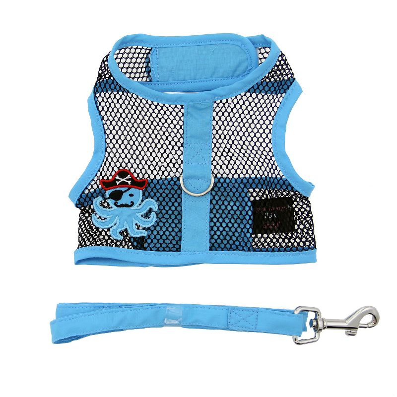 Doggie Design Cool Mesh Dog Harness Under the Sea Collection-Pirate Octopus Blue and Black, 2 of 4