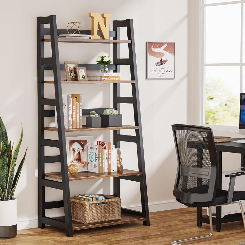 Tribesigns 5-Tier Bookshelf, Modern Ladder Bookcase for Home Office, 3 of 7