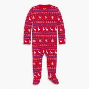 Primary Baby Organic Zip Footie In Holiday Animal Friends - 1 of 1