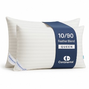 Down & Feather Bed Pillow Medium Loft for Side Sleepers - 1 of 4