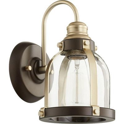 Quorum Lighting Banded Dome 1 - Light Sconce in  Aged Brass/Oiled Bronze